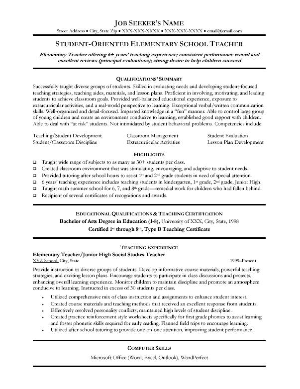 Teacher Educator resume sample